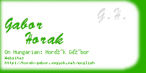 gabor horak business card